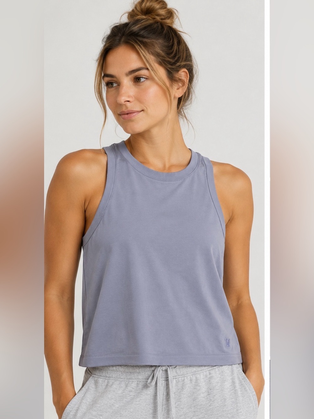 Vuori Boxy Fit Razer Back Tank Top Lilac Purple sz M